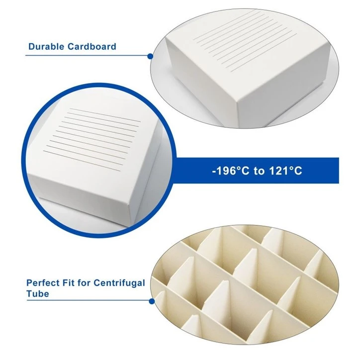 CryoKING 81/100-well 2 Inch Cardboard Freezer Box, Fit 0.5mL/1.5/2.0mL Centrifuge Tubes Vials