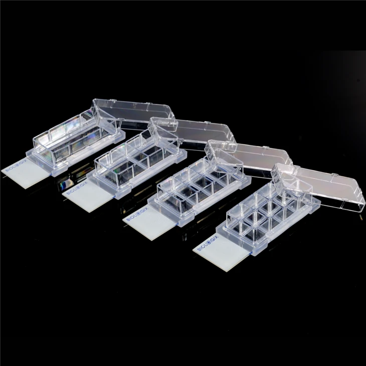 Cell Culture Slides-Polystyrene Chamber Piece Available With 1, 2, 4, Or 8 Wells