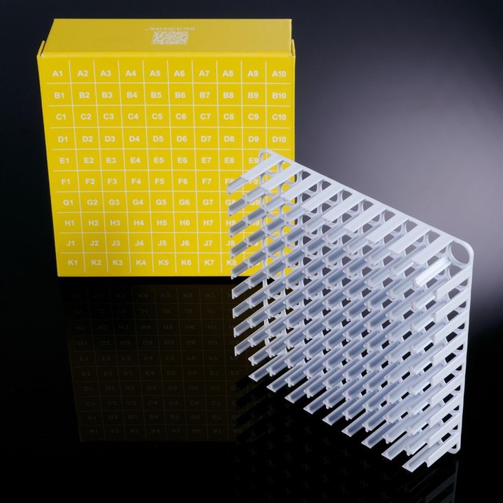 ID-Color™ Cardboard Freezer Boxes 81 100 Well 1 2 3.75 Inch Durable Cardboard With Superior White Outer Coating